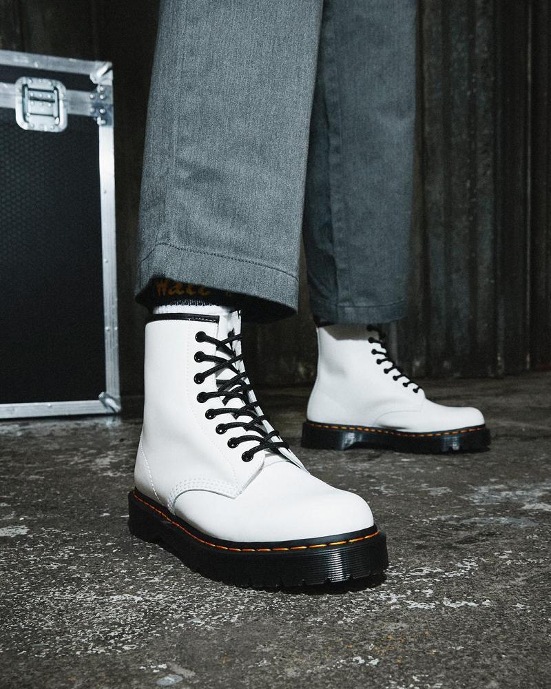 Dr Martens 1460 Bex Smooth Leren Platform Laarzen Heren Wit | NL 25FDN